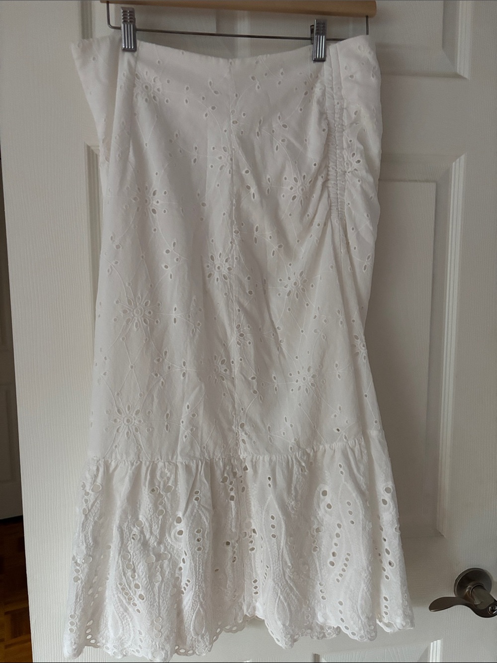 6. Adiva Eyelet White Tiered A-Line Skirt - Picture 13 of 13